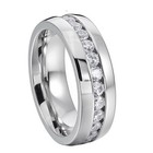 His   Hers Heart Shaped Stainless Steel Engagement Wedding Promise Ring Band Set