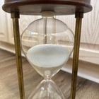 Large Vintage Brass Metal And Wood Hourglass Sand Timer 14     1 Hour 