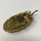Virginia Metalcrafters Solid Brass Primrose Leaf Trinket Vanity Tray 1952 Vtg