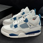 Men s Air Jordan 4  military Blue  Retro Basketball Shoes