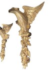 19  Antique Giltwood Carved Eagle Perched On Flowers Gold Wall Sconces Set Of 2