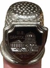Washington Dc Souvenir Silver Tone Metal Thimble W  Us Capitol Building