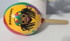 Vintage Maraca Percussion Instrument Bahamas Jamaican Man Yellow Green Red Shake