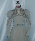 Antique Dress Seafoam  Green Wool 1890 s Victorian Braided Trims