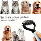 2 Sided Professional Pet Grooming Tool Undercoat Dog Cat Shedding Comb Brush Set
