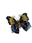 Cloisonne Butterfly Magnet Blue Gold Enamel Vintage 2 5    Decor