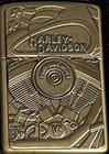 Zippo 2001 Harley Davidson Motor Flag Surprise Brass Lighter Unfired In Box Q820