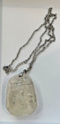 Clear Quartz Carved Pendant  double Sided 
