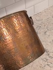 Vtg Large 19th Century Hand Hammered Oval Copper Pot Dovetailed Seam   Handles