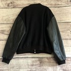 Vintage Boeing Mac Murray Jacket 2xl Mens Black Wool Leather Sleeves Varsity Usa
