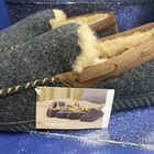 Rockdove Men s Hearthfire Memory Foam Moccasin Slipper Black dark Ash Size 10
