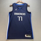 Dallas Mavericks Luka Doncic Jordan 77 Swingman Jersey Mens S Blue Polyester