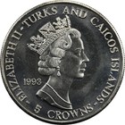 Turks And Caicos - 5 Crowns - 1993 - Unc - Hockey - Rare