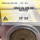 1842 Zs Om 8 Reales Mexico Anacs Vf35