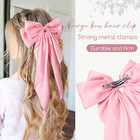 1pc Satin Hair Bows For Women Large Hair Barrettes Ribbon For Girls Giant Long B