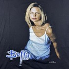 Vintage 1998 Buffy The Vampire Slayer T-shirt Angel Blue Grape Fox Tv Goth