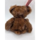 First   Main Minky Brown Shaggy Teddy Bear Plush Corduroy Paws Leather Bow