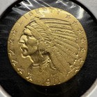 1911-s Indian Head Half Eagle  5 Gold Coin   Better Mint   Ultra Low Survival