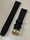 Seiko Antique Buckle 15mm Gold With New Black Leather Belt 18mm Rare Find