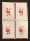 Vintage Image Santa Claus Retro Christmas Cards Glittered   Lot Of 4 Unused
