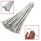 50pcs Zip Ties 150mm 4 6mm Stainless Steel Metal Exhaust Wrap Locking Cable Tool