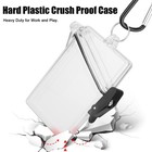 Waterproof Id Badge Holder Clear Hard Plastic Card Case Slim Lanyard Protector