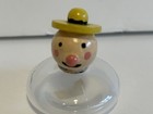 Vintage Miniature Perfume Bottle Made In Italy Wooden Head Hand Painted Rare