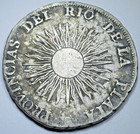1815 Argentina Potosi Silver 4 Reales Genuine Antique Colonial Key Date Sun Coin