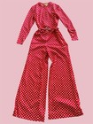 Vintage 70s Polkadot Bell Bottom Jumpsuit 1970s