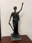 Bronze Figure Of Lady Justice  Cast Bronze And Signed Paloma Large 22 Inches 