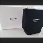 Chanel Beaut   Black Zip Cosmetic Pouch