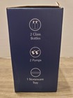 Emerson Essentials 2 Bottle Glass Set Ceramic  Tray Black 16 Oz With Labels  New