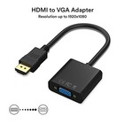 Hdmi To Vga Adapter 1080p Male To Female With Audio Dc Laptop Pc Tv Black