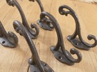6 Cast Iron Rustic Victorian Style Coat Hooks Hook Rack Hall Tree Vintage Look