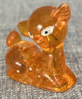 Vintage Adorable Lucite Baby Deer Figurine Orange Plastic Made In Hong Kong 36va