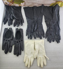 Lot Of 5 Pairs Of Gloves Leather Cotton Multi Sized Long Short