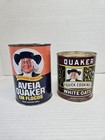 Vintage Quaker Oats Tin Canister Can Portuguese Brazil Holland Arabic Language 