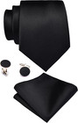 3 15    8cm    Solid Color Necktie And Pocket Square Cufflinks Sets For Men   Gift B