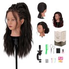 18  Mannequin Head Human Hair For Braiding   Styling With Clamp - 100  18 Inch