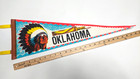 Oklahoma Native American Chief Vintage Souvenir Pennant 8  X 25 