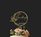 Personalized Wreath Cake Topper  Custom Wording Cake Topper  Baptism Cake Topper