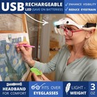 Vision Aid Magnifying Glasses With Led Light  5 Lenses  Headband  Clear 