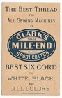 Clarks Mile End Spool Cotton Thread Alex 2nd Russia Antique Victorian Trade Card