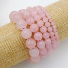 Handmade Natural Gemstone 4 6 8 10 12mm Bead Stretch Charm Bracelet Jewelry 7 5 