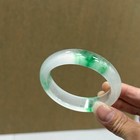 Certified Nature High Ice White green Myanmar Jade Jadeite Bracelets Bangle 53mm
