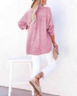 Women s Casual Cotton Pullover Tops Long Sleeve V Neck Blouse Front Button Light