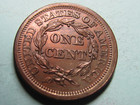 1854 Braided Hair Large Cent    Nice Higher Grade Au bu Coin