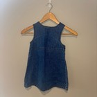 Vintage Faded Glory Y2k 90s Toddler Girl Overall Dress Denim W  Florals Sz 4t
