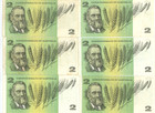 Australia - Lot 0f 6 - 1968  2 Two Dollar Banknotes  P-38c