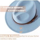 Vintage Men s Women s Fedora Hat Wide Brim Felt Panama Jazz Cap With Belt Buckle
